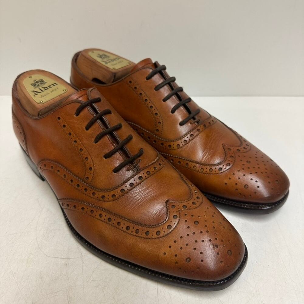 FULLY RESOLED Ralph Lauren Purple Label Wingtip Oxford Calf Made in Italy 8.5 D